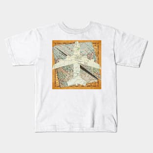 Explorer Spirit: A Vintage Map Collage Kids T-Shirt